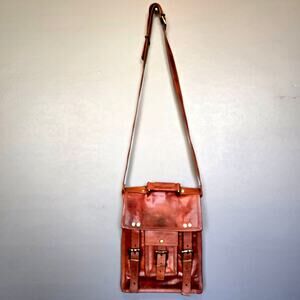 Vintage Red Leather Satchel Bag